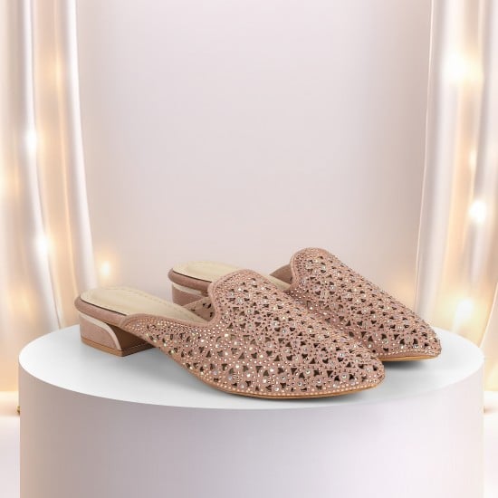 Women Rose-gold Wedding Slip Ons