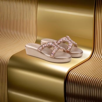 Walkway Women Rose-gold Party Slip Ons(SKU: 35-2025-52-40)