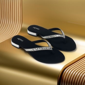 Metro Women Black Casual Slippers(SKU: 35-2067-11-36)