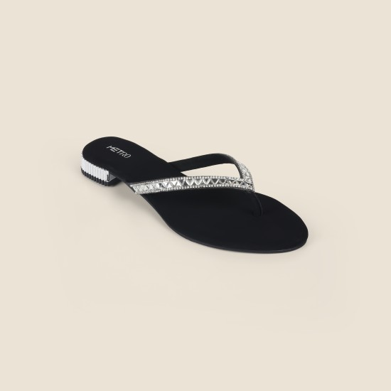 Women Black Casual Slippers
