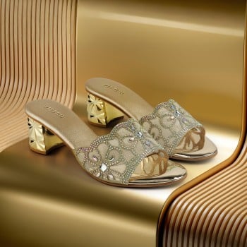 Metro Women Gold Wedding Slip Ons(SKU: 35-2082-15-37)