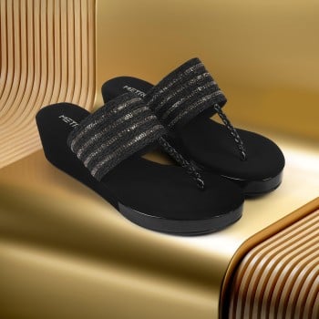 Metro Women Black Casual Slip Ons(SKU: 35-2092-11-36)