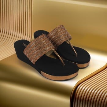 Metro Women Antic-gold Casual Slip Ons(SKU: 35-2092-28-36)