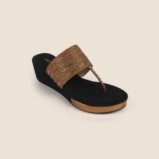 Women Antic-gold Casual Slip Ons