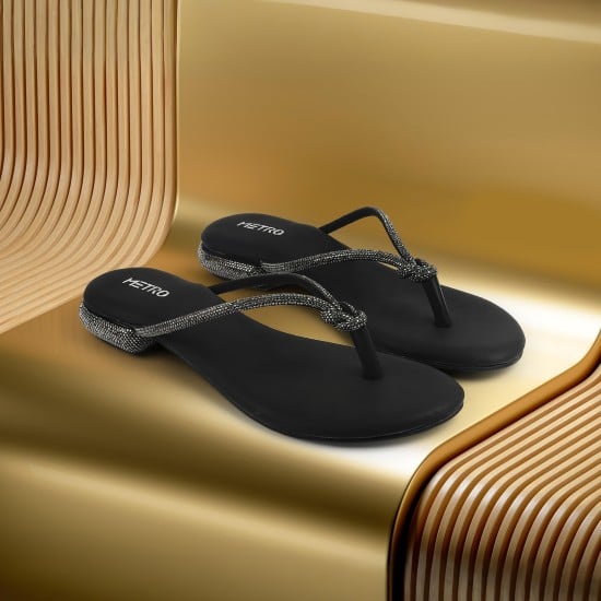 Women Black Party Slippers