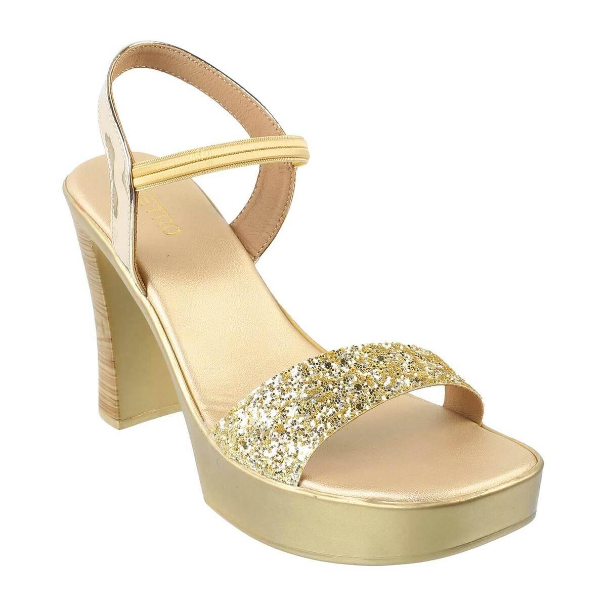 Glitter Gold Sandal-Strap Heels - kids atelier