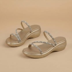 Women Gold Casual Slip Ons