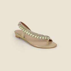 Women Gold Ethnic Sandals