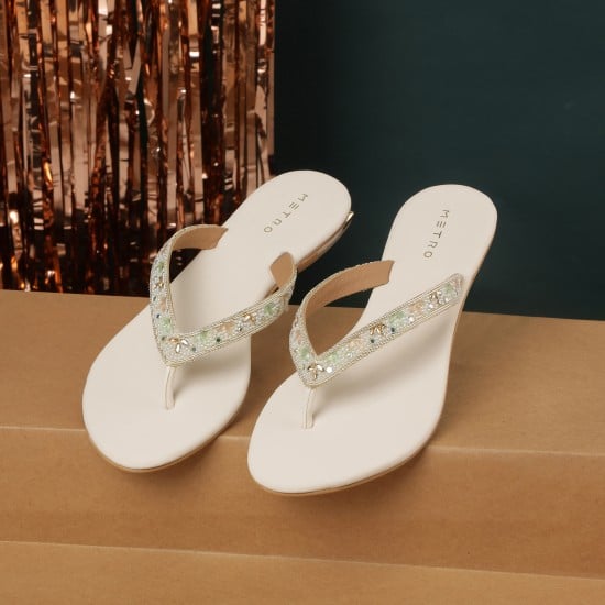 Women Gold Casual Slippers