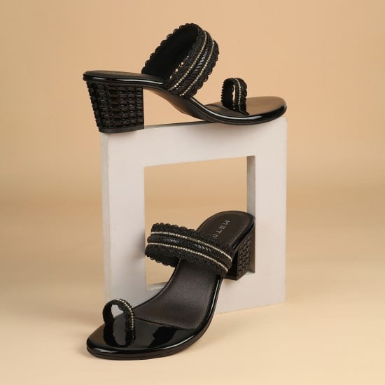 Women Black Ethnic Slip Ons