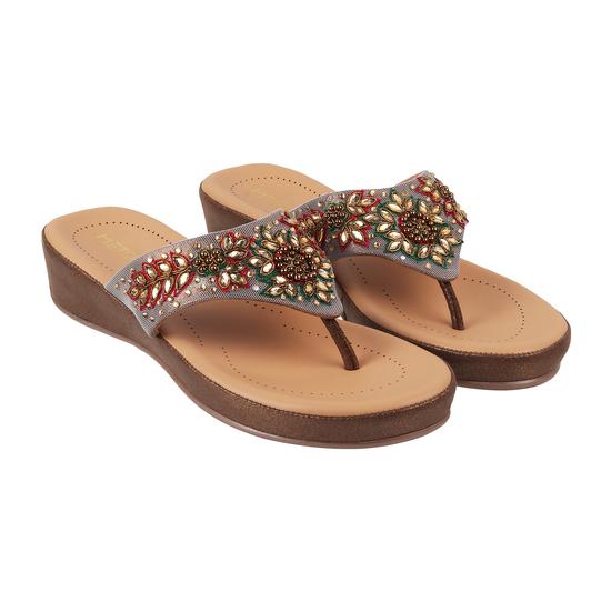Women Yellow Ethnic Slippers