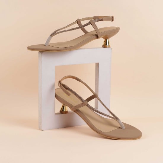 Women Beige Party Sandals