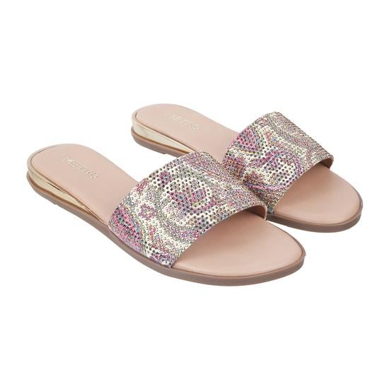 Women Peach Casual Slippers