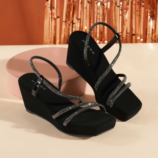 Women Black Casual Sandals