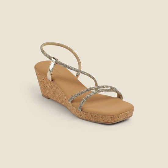 Women Gold Casual Sandals