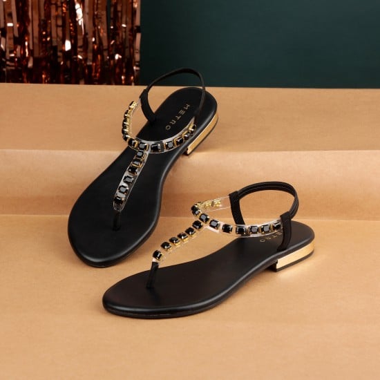 Women Black Casual Sandals