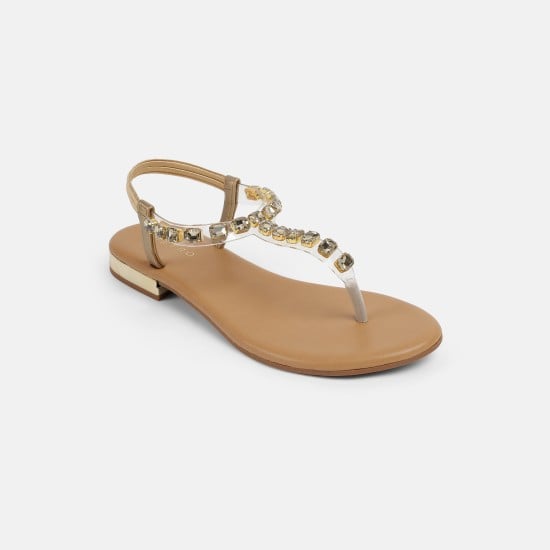 Women Gold Casual Sandals