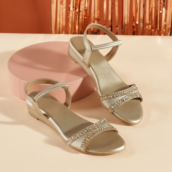 Women Gold Party Sandals