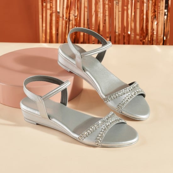 Women Silver Party Sandals