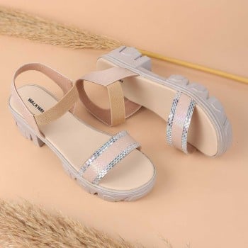 Walkway Women Gold Casual Sandals(SKU: 35-265-15-37)