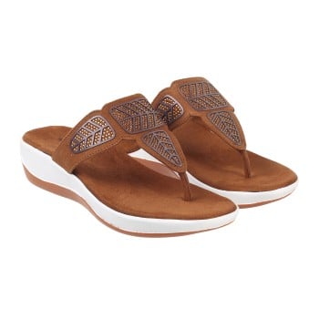 Walkway Women Tan Casual Slippers(SKU: 35-285-23-37)