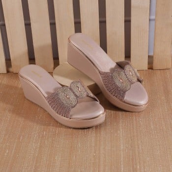 Walkway Women Rose-gold Party Slip Ons(SKU: 35-306-52-37)