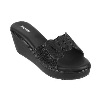 Walkway Women Black Party Slip Ons(SKU: 35-306-11-38)