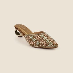 Women Antic-gold Wedding Slip Ons