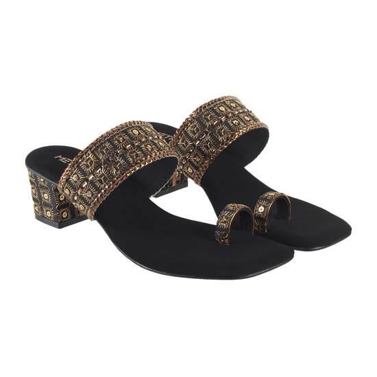 Women Black Ethnic Sandals