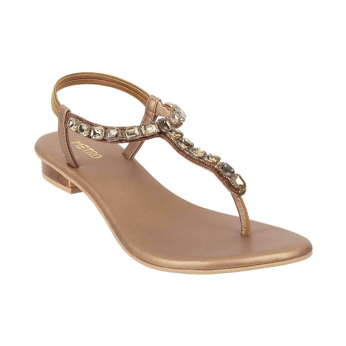 Buy Women Antique-Gold Party Sandals Online