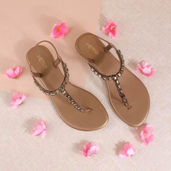 Women Antique-Gold Party Sandals