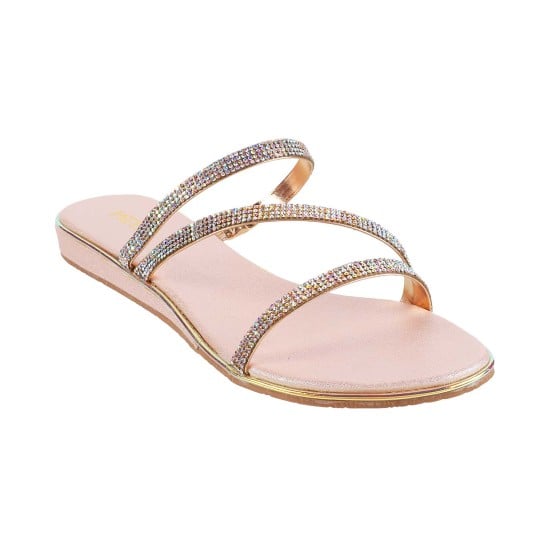 Women Rose-Gold Casual Slippers
