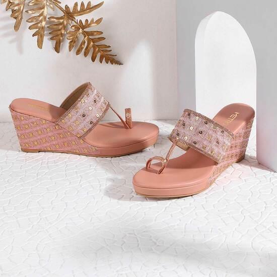 Women Pink Ethnic Sandals