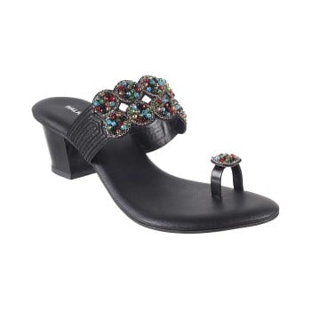 Walkway Women Black Ethnic Sandals(SKU: 35-349-11-37)
