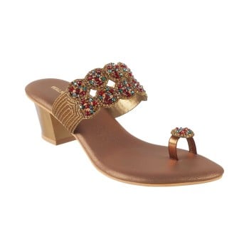 Walkway Women Antic-gold Ethnic Sandals(SKU: 35-349-28-36)