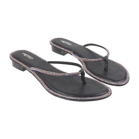 Women Black Casual Slippers