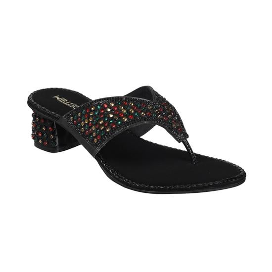 Women Black Party Slip Ons