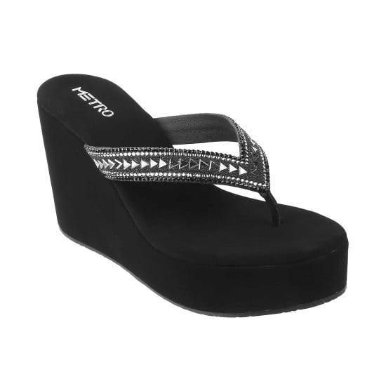 Women Black Casual Slip Ons