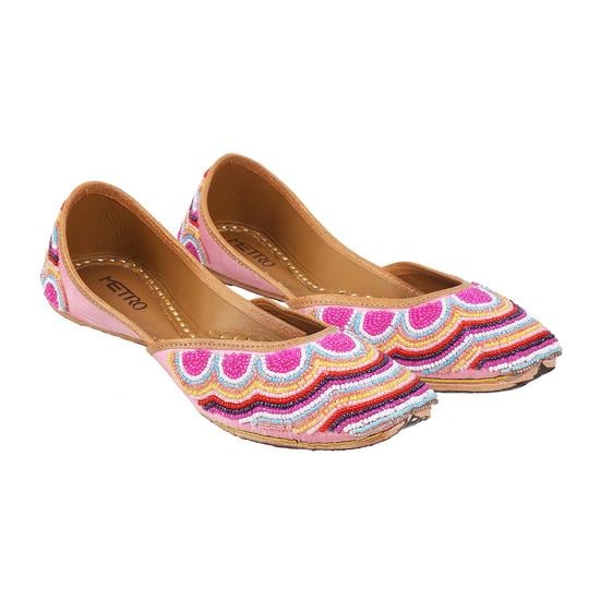 Women Pink Ethnic Mojaris