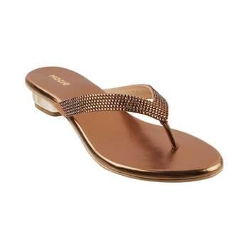 Mochi Antique-Gold Casual Slippers