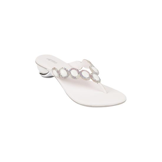Women White Ethnic Slip Ons