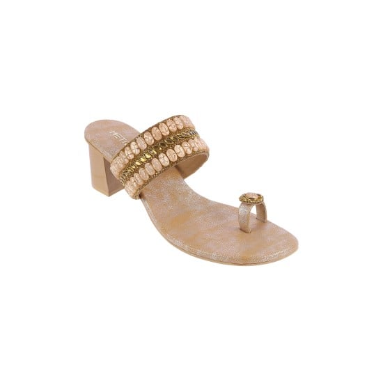 Women Antic-gold Ethnic Slip Ons