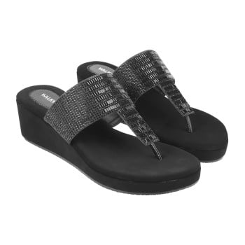 Walkway Women Black Casual Slip Ons(SKU: 35-4529-11-36)