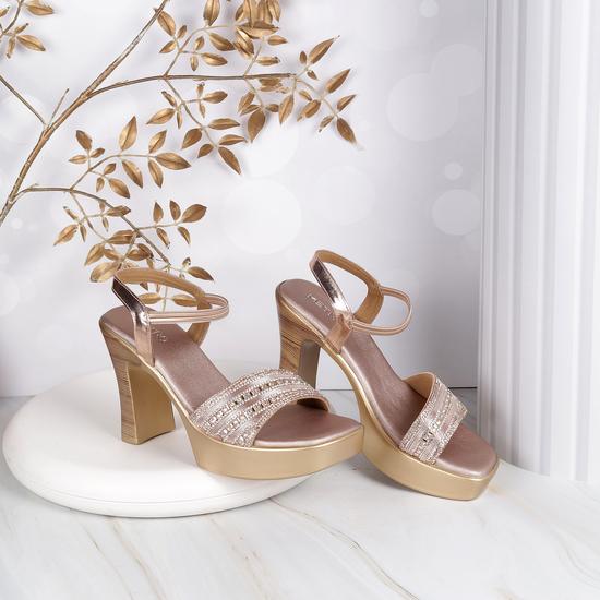 Women Rose-Gold Party Sandals