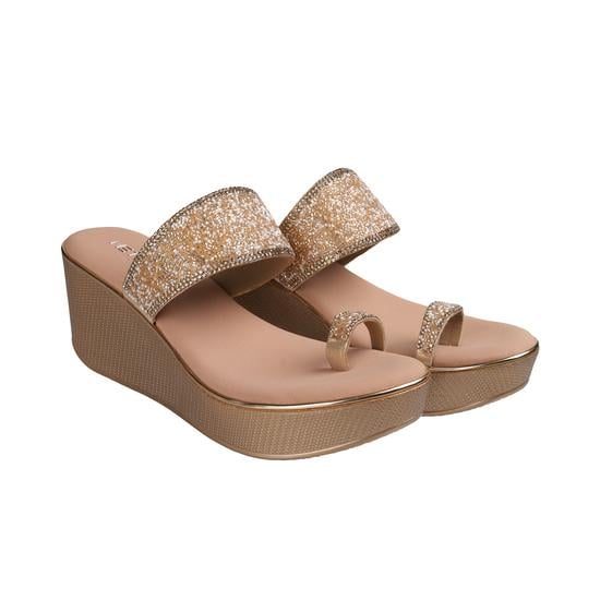 Women Rose-gold Party Slip Ons