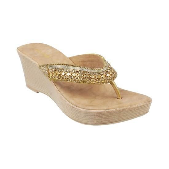 Women Gold Casual Slip Ons
