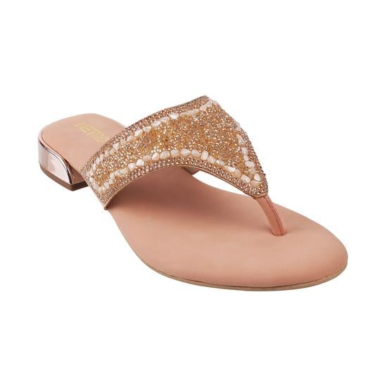 Metro Rose-Gold Wedding Slippers
