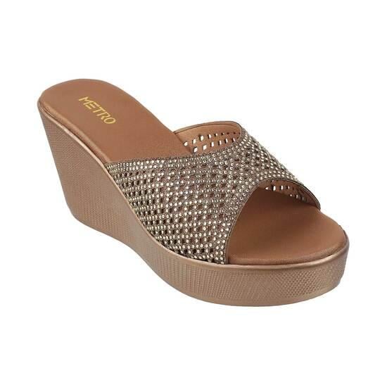 Metro Antique-Gold Party Slip Ons