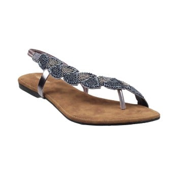 Walkway Women Gun-metal Casual Sandals(SKU: 35-4681-29-37)