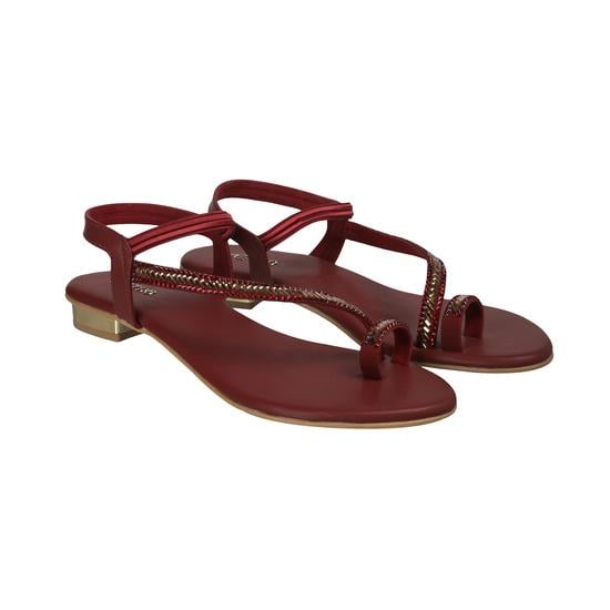 Women Maroon Party Sandals